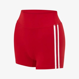 <b>Red</b> Two Piece Halter Yoga Set High Waist Shorts <b>Crop</b> <b>Top</b> Solid Color Spandex Polyester Sweat Wicking Breathable Quick Dry - Product Image 5