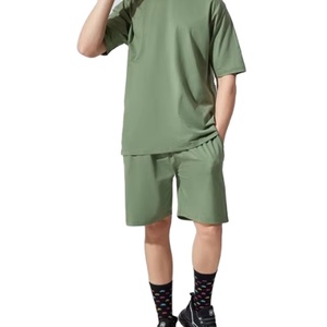 Men Oversized-Fit Cotton T-Shirt & Two-Piece Set Co-Ords Set Men's Summer Co-Ord Set Casual Two-Piece Set Outfit 2026 - Product Image 3
