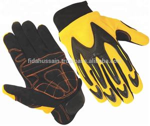 Gants de travail personnalisés en cuir synthétique avec dos en tissu élasthanne Gants de mécanicien antidérapants du Pakistan compatibles avec les écrans tactiles - Product Image 6