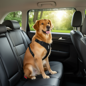 Cinturón de Seguridad para Mascotas Yommy, Arnés Elástico Negro de 70 cm para Perros en el Automóvil - Product Image 3
