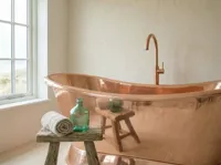 Baignoire de Luxe Moderne en Cuivre Massif Écologique pour la Détoxification et le Bien-être Ayurvédique, Idéale pour les Spas, les Salles de Bain et les Complexes Hôteliers