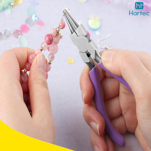 Precision Round Nose Jewelry Pliers Ergonomic Purple Comfort Grip Spring Loaded <b>Wire</b> Bending Tool for DIY Beading & <b>Crafts</b> - Product Image 2