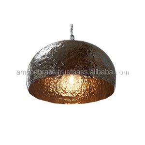 Outside Brown & Inside Golden Finishes Hammered Pendant <b>Light</b> - Product Image 1