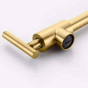 Rubinetto da Cucina Dorato con Doppio Braccio Orientabile, Design Pieghevole a Parete; Rubinetto Riempipentole per Uso in Cucina - Product Image 2