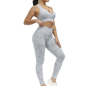 Conjunto Deportivo de 2 Piezas de Spandex/Nylon Más Vendido, Cintura Alta con Cierre de Encaje, Conjuntos de Yoga para Niñas y Adultas, Ropa Deportiva Activa para Gimnasio y Fitness - Product Image 6