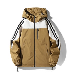 Men's Hooded <b>Racer</b> <b>Jacket</b> Color Blocking Windproof Sporty Style Polyester Zipper Closure Autumn Wear - Product Image 6