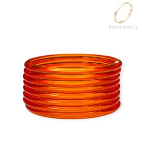 Fashion Premium Quality Orange Kashmiri Jelly Acrylic <b>Bangles</b> Set Collection for Women and Girls at Wholesale Price - Product Image 4