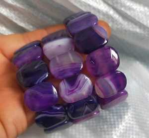 กำไลข้อมือรูปหัวใจประดับลูกปัดหินธรรมชาติสีม่วงสำหรับผู้หญิง ยี่ห้อ MN Exports ของขวัญเครื่องประดับแฟชั่น - Product Image 1
