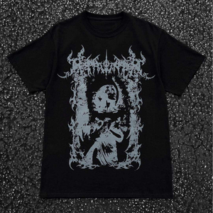 T-shirt noir à manches courtes pour homme avec imprimé Statue de la Liberté et texte arabe sur le devant, style streetwear, coupe classique, col rond - Product Image 3