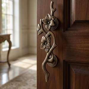 Poignée de meuble florale en forme de plante grimpante d'orchidée |   Poignée de tiroir de meuble en laiton antique de qualité supérieure |   Quincaillerie décorative, armoires de cuisine et portes - Product Image 3