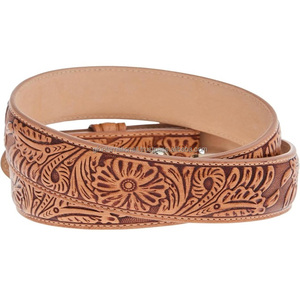 Custom High Quality Tan Finish Genuine Western <b>Leather</b> <b>Tooling</b> Belt with Floral Hand Carving <b>Tooled</b> <b>Leather</b> Belt - Product Image 5