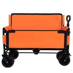3-en-1 Convertible Orange Folding Wagon Cart 500lbs Heavy-Duty Utility 180L Capacidad Ruedas todoterreno para Beach Garden Camping - Product Image 5