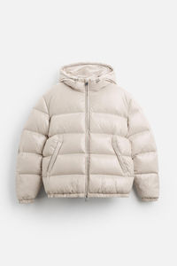 Blouson Bomber matelassé gris perle avec logo personnalisé, coupe classique, col rond, poches zippées, grandes tailles, vêtements d'extérieur d'hiver, vestes pour hommes en duvet - Product Image 3