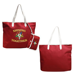 กระเป๋าโท้ทสีแดงมารูน OES Shining Together Order of the Eastern Star Journal พร้อมกระเป๋าซิปเข้าชุด - Product Image 1