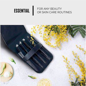 Ensemble de pinces à épiler de haute qualité pour manucure, en acier inoxydable allemand, revêtement papier noir, pour la beauté - Product Image 6