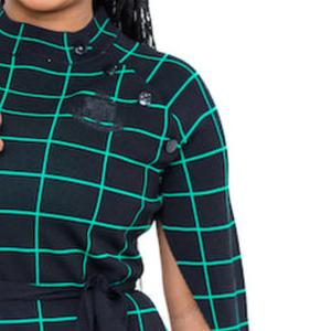 Black Green Oxford Button <b>Cape</b> Sleeve Midi Dress for <b>Women</b> Elegant Casual Party Dress Stylish Sorority Fashion Washable Cotton - Product Image 3