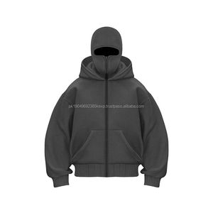 เสื้อฮู้ดดี้ทรงโอเวอร์ไซส์ผ้าคอตตอน 100% หนานุ่ม ซิปคู่ แขนเสื้อแบบดรอปโชว์เดอร์ พร้อมฮู้ดคลุมหน้า สำหรับผู้ชาย ใส่ได้ในฤดูใบไม้ผลิ - Product Image 1