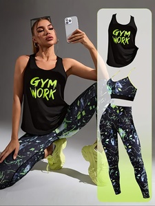 Conjunto Deportivo de Tres Piezas para Mujer, Leggings Transpirables, Sujetador Deportivo y Chaqueta, Ropa Deportiva para Entrenamiento - Product Image 1