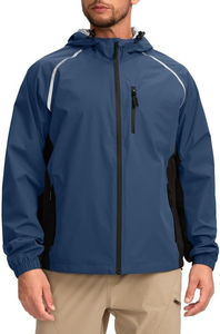 เสื้อแจ็คเก็ตกันลมคุณภาพสูงสำหรับผู้ชาย คอตั้ง ระบายอากาศได้ดี ผลิตจากผ้าโพลีเอสเตอร์/คอตตอน 100% - Product Image 3