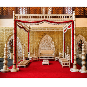 Mariage Gujrati traditionnel Sankheda Mandap mariage artisanat en bois Sankheda Mandap dernier concepteur de mariage en bois Mandap USA - Product Image 1