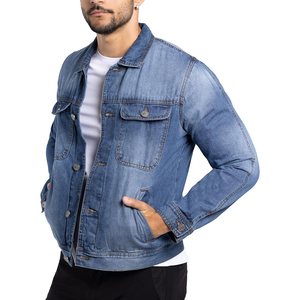 Unisex Fashionable Vintage Style <b>Denim</b> <b>Jackets</b> Solid Pattern Chest Pockets Unisex <b>Denim</b> Pullover With OEM ODM Services - Product Image 2