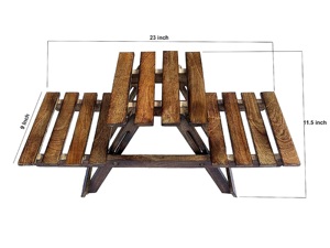 Rustic Wooden <b>Flower</b> Stand With Two Tiers For Indoor Use With Vases And <b>Flowers</b> - Product Image 2