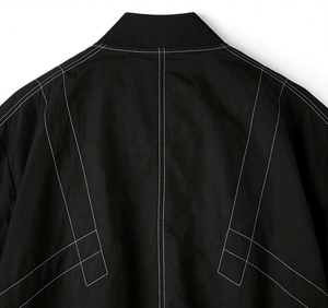 Blouson aviateur bomber surdimensionné en toile enduite personnalisée à col fin, idéal pour les marques de streetwear américaines, livraison rapide - Product Image 5