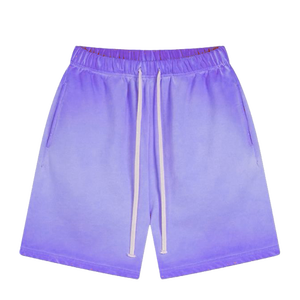 100% coton français éponge polaire pierre lavé sweat shorts bords bruts lavés à l'acide pulvérisation ciré conception personnalisée avec motif solide - Product Image 5