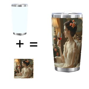 20oz Stainless Steel Tumbler Double Wall <b>Insulated</b> All Season Drink <b>Cup</b> With Lid - Product Image 1