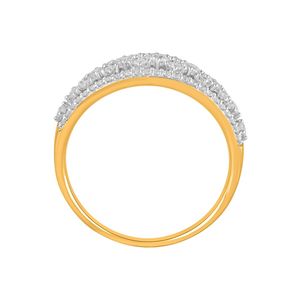 Anillo de banda ancha floral calado con diamante redondo cultivado en laboratorio en oro amarillo - Product Image 2