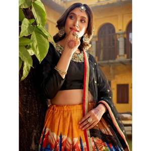 Glowing Multicolor Embroidered Silk <b>Wedding</b> Lehenga Choli - Product Image 2