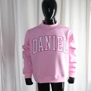 Sudadera de Cuello Alto DANIEL PINK 100% BLANCA con Apliques Bordados, Sudadera de Cuello Ancho con Hilos Finos - Product Image 2