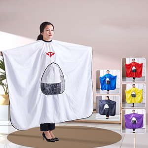 Cape de coiffure personnalisée avec logo, imperméable, pour salon de coiffure, avec fenêtre de visualisation transparente - Product Image 2