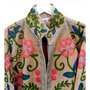 Indian Hand Embroidered Corduroy Suzani <b>Jacket</b> Boho <b>Hippie</b> Women With Cotton Stripe Liner Wear Coats <b>jackets</b> - Product Image 6