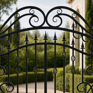 Fournisseur en gros de balustrades décoratives en fer forgé noir de luxe pour clôtures de jardin et de villas - Product Image 3