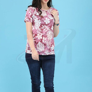 T-shirt imprimé pour femmes, doux et respirant, vêtements décontractés pour les voyages et les activités quotidiennes, T-shirt imprimé à manches courtes, à la mode - Product Image 4