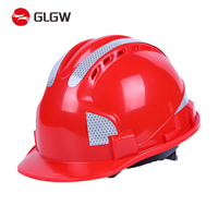 Vision nocturne de construction industrielle à bord ABS pour casque de sécurité de travailleur Cowboy Hardhats avec bandes réfléchissantes de ventilation
