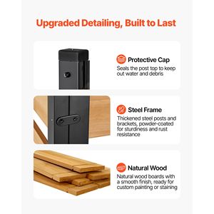 Pantalla de privacidad de madera maciza para exteriores de 48 x 49 x 28 pulgadas, valla de privacidad de madera con estacas metálicas, 2 paneles, valla para aire acondicionado, almacenamiento - Product Image 5