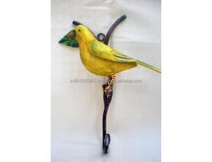 Gancho de Pared de Hierro Pintado en Amarillo Canario, Ganchos de Pared de Hierro Fundido Europeos Vintage con Diseños de Animales para Colgar Cestas de Jardín - Product Image 2