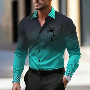 Chemise décontractée pour homme à manches longues, nouveau design élégant, imprimé par transfert thermique, en twill de polyester et coton, chemise personnalisée - Product Image 4