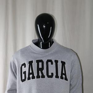 Sweat-shirt à capuche GARCIA HEATHER GREY 100% coton avec broderie appliquée CLUSH SPORTS, impression numérique hiver, coupe oversize - Product Image 3