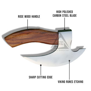 Unique Style Solid Color Pizza Cutting <b>Axe</b> with <b>Wood</b> Handle and Stainless Steel Blade Customizable Pakistan Manufactured - Product Image 5
