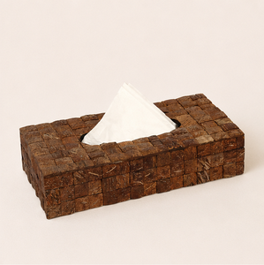 Caja de pañuelos de madera con mosaico de cáscara de coco hecha a mano, ecológica, rústica, rectangular, para el hogar, hoteles y restaurantes. - Product Image 3