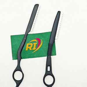 Professional Black Single Blade Thinning Comb Hair Shaper Professional Stainless Steel Hair Cutting <b>Styling</b> Comb Razor Barbers - Product Image 1