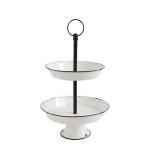 Nuevos Soportes de Metal Galvanizado de 2 Niveles para Pasteles de Boda, Bandejas Metálicas para Postres, Platos para Fiestas de Té, Pasteles de Boda y Cumpleaños - Product Image 4