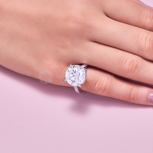 Exquis 10.0Ct Round IGI Lab Grown Diamond Solitaire Hidden Halo Ring en 10K 14K 18K Solid Gold Wedding Anniversary Gift - Product Image 5