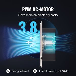Ventilatore di Ricircolo Moderno con Telecomando, Termostato e Velocità Regolabile, Silenzioso, per Fori da 6 x 12 Pollici - Product Image 3