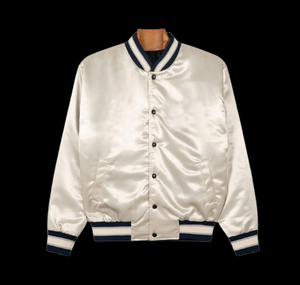Veste softshell rayée blanche pour homme, col marin, tricot polyester-coton, doublure satinée, fermeture à bouton unique, style preppy - Product Image 1