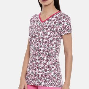 Camisetas Casuales de Manga Corta para Mujer, Cuello en V, 100% Algodón, Ecológicas, Antiarrugas, de Secado Rápido, Lisas y Teñidas - Product Image 4