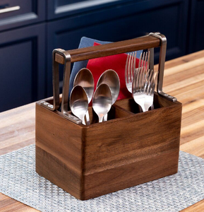 Organisateur de rangement de table décoratif fait main, moderne, sur pied, à un seul niveau, avec poignée en bois, de haute qualité, à prix raisonnable - Product Image 4